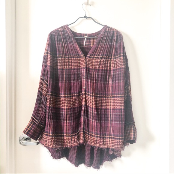 Free People Tops - Free people oversized plaid top